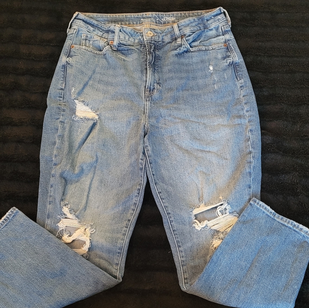Old Navy Light Blue Distressed Boyfriend Jeans